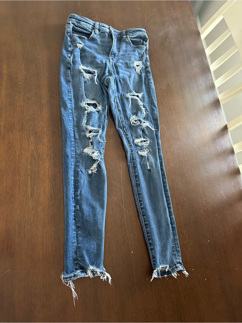Distressed Women's Skinny Jeans — Blue